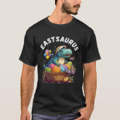 Happy Easter Easter Eggs Basket Baby Dino Happy Ea Tシャツ (正面)