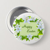 Happy Easter, Easter Lilies 缶バッジ (正面&裏面)