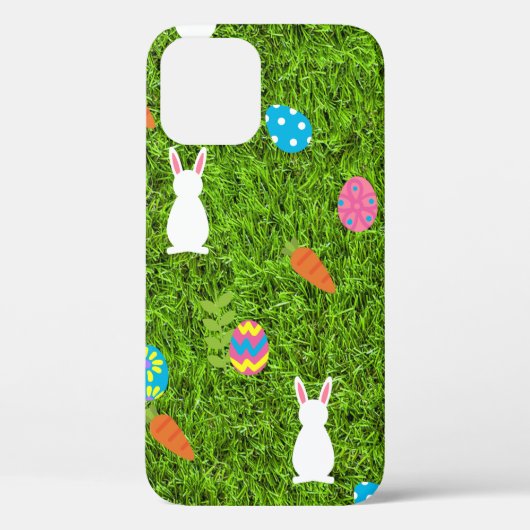 happy Easter Egg Bunny rabbit kawaii grass Case-Mate iPhoneケース (裏面)