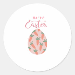 Happy Easter Egg & Carrots ラウンドシール