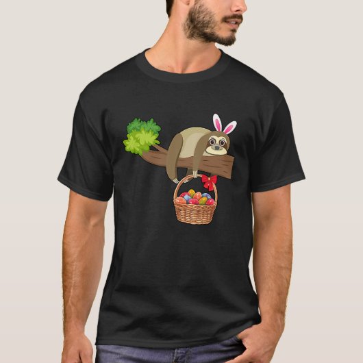 Happy Easter Egg Hunt With Sloth Tシャツ (正面)