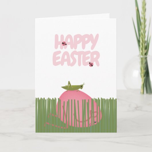 Happy Easter Egg in Hiding | Spring Scene カード (正面)