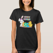 happy easter eggs egg bunny chick tシャツ (正面)