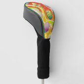 Happy Easter Eggs Festive Pattern ゴルフヘッドカバー (アングル)