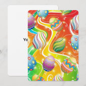 Happy Easter Eggs Festive Pattern サンキューカード (正面/裏面)