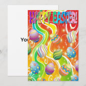 Happy Easter Eggs Festive Pattern シーズンカード (正面/裏面)