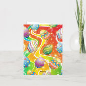 Happy Easter Eggs Festive Pattern ノートカード (裏面)