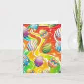 Happy Easter Eggs Festive Pattern ノートカード (正面)