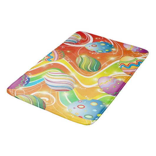 Happy Easter Eggs Festive Pattern バスマット (アングル)