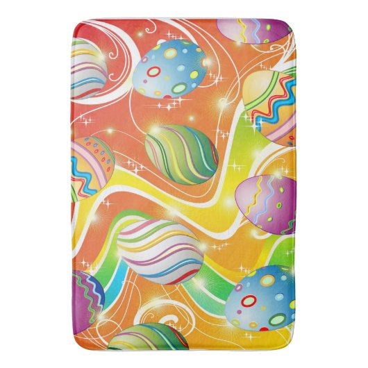 Happy Easter Eggs Festive Pattern バスマット (正面縦)