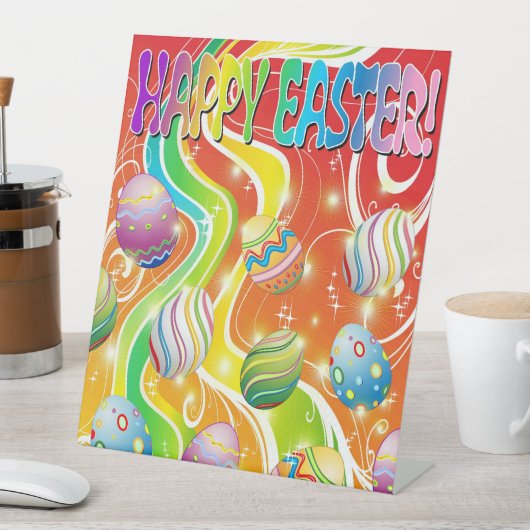 Happy Easter Eggs Festive Pattern 台座サイン (インサイチュ)