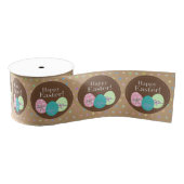 Happy Easter Eggs Polkadots Gift Wrap Ribbon グログランリボン (リール)