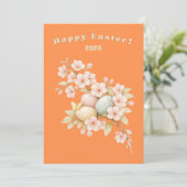 Happy Easter Elegant Floral Cherry Blossom Spring  シーズンカード (スタンド正面)