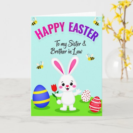 Happy Easter Family Card カード (黄色い花)