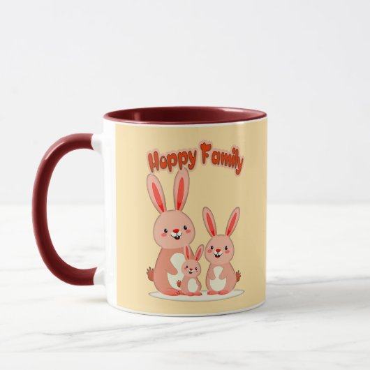 Happy Easter Family – Cute Bunny - caneca マグカップ (左)