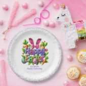 Happy Easter Family Gathering Colorful ペーパープレート (パーティー)