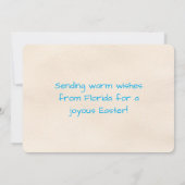 Happy Easter Flamingo Easter Egg Hunt on Beach シーズンカード (裏面)