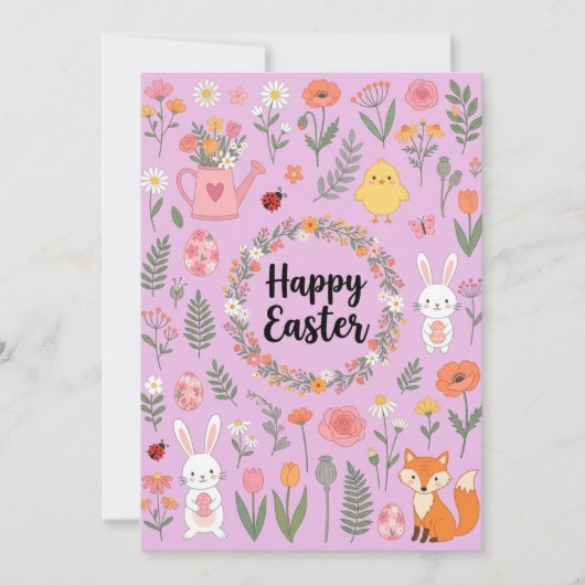 Happy Easter Floral Card  シーズンカード (正面)