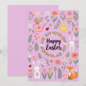 Happy Easter Floral Card  シーズンカード (正面/裏面)