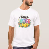 Happy Easter Floral Easter Eggs Tシャツ (正面)