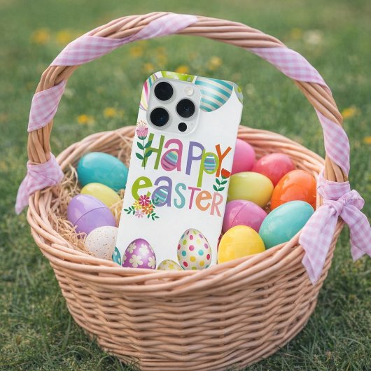 Happy Easter Floral Egg Pattern Phone Case iPhoneケース