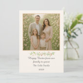 Happy Easter Floral Family Photo Flat Holiday Card シーズンカード (スタンド正面)