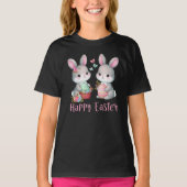 Happy Easter, Floral Rabbit Tシャツ (正面)