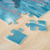 Happy Easter Florida Beach Flamingos and Dolphin ジグソーパズル (側面)