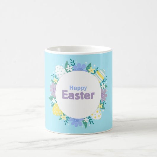 Happy Easter Flowers and Eggs  コーヒーマグカップ (中央)