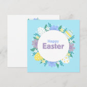 Happy Easter Flowers and Eggs シーズンカード (正面/裏面)