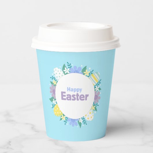 Happy Easter Flowers and Eggs  紙コップ (正面)