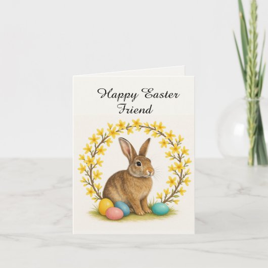 Happy Easter Friend Folded Greeting Card カード (正面)