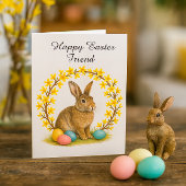 Happy Easter Friend Folded Greeting Card カード