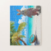 Happy Easter from Florida Beach with Easter Bunny ジグソーパズル (縦)