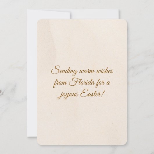 Happy Easter from Florida Cross & Lilies on Beach シーズンカード (裏面)