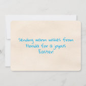 Happy Easter from Florida Flamingo Bunny on Beach シーズンカード (裏面)