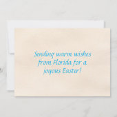 Happy Easter from Florida Flamingo Bunny on Beach シーズンカード (裏面)