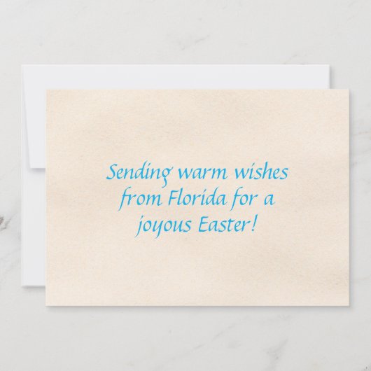 Happy Easter from Florida Flamingo Bunny on Beach シーズンカード (裏面)