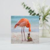 Happy Easter from Florida Flamingo on Beach シーズンカード (スタンド正面)