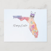 Happy Easter from Florida Pastel Eggs and Bunny シーズンポストカード (正面)