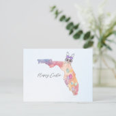 Happy Easter from Florida Pastel Eggs and Bunny シーズンポストカード (スタンド正面)