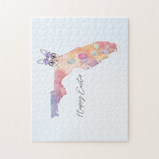 Happy Easter from Florida Pastel Eggs and Bunny ジグソーパズル (縦)