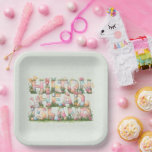 Happy Easter from Hilton Head Island ペーパープレート<br><div class="desc">Happy Easter Hilton Head Style! The design on these colorful holiday paper plates feature a whimsical and festive depiction of the text "Hilton Head Island" with each letter beautifully decorated for Easter! Included are pastel-colored Easter eggs, blooming spring flowers, soft ribbons, and playful bunny motifs. The plates are perfect for...</div>