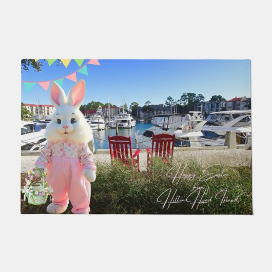 Happy Easter from Hilton Head Island Harbour Town ドアマット (正面)