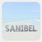 Happy Easter from Sanibel Island Florida Beach スクエアシール (正面)