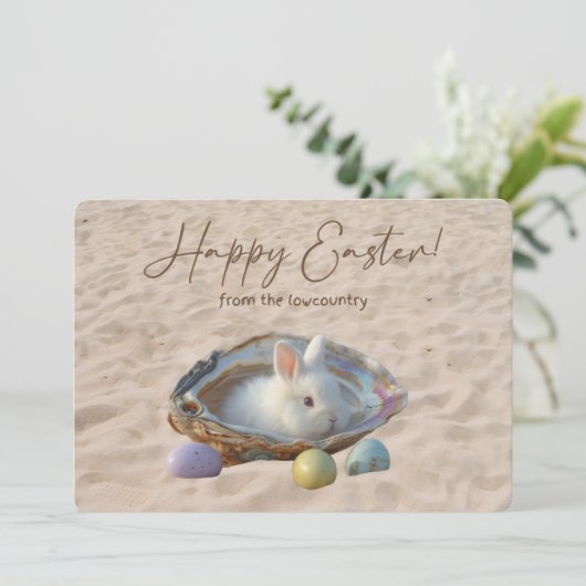 Happy Easter from the Lowcountry Oyster Shell シーズンカード (スタンド正面)