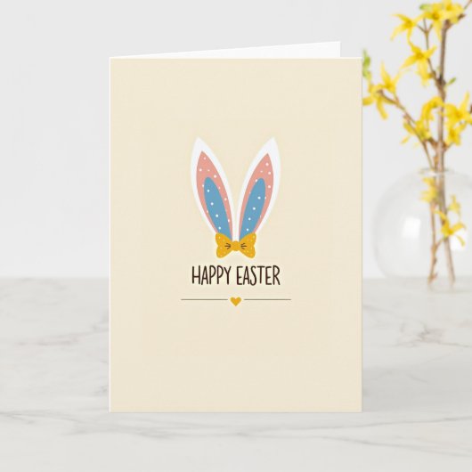 Happy Easter Fun Ears Card カード (黄色い花)