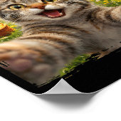 Happy Easter Funny Cat Selfie With Easter Bunny Ki ポスター (角)