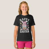 Happy Easter Gnome With Bunny Ears Colorful Eggs  Tシャツ (正面フル)