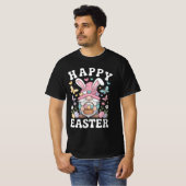 Happy Easter Gnome With Bunny Ears Colorful Eggs  Tシャツ (正面フル)